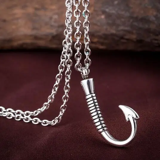 Лидер продаж 2017 ожерелье из нержавеющей стали с крючком в виде рыбы памятная