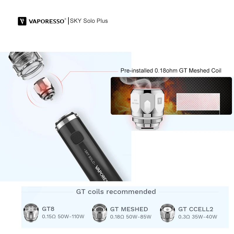 Vaporesso Sky Solo plus vape комплект с 8 мл/2 мл емкости контейнер для ручек капельный