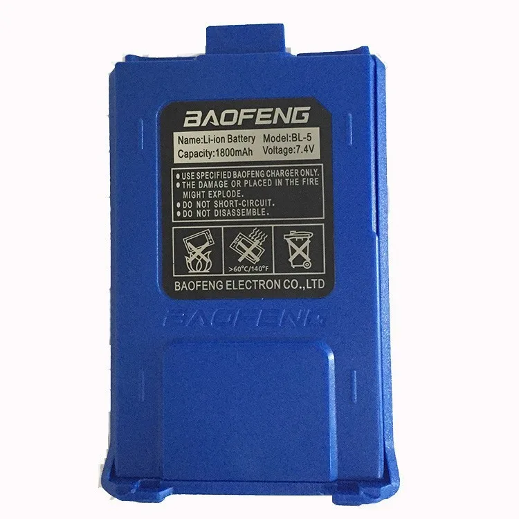 Горячая 1800 мАч перезаряжаемая батарея BaoFeng UV-5R для двухсторонней рации UV-5RA 5re 7,4 v батарея Baofeng uv 5r аксессуары