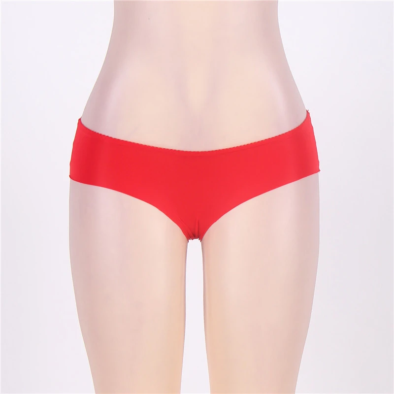 red panties Culotte Femme, сексуальные бесшовные трусы до середины талии, однотонное нижнее белье для женщин, s трусики, красный, розовый, XL, 2XL, 3XL, женские трусики P5072 - Цвет: red panties