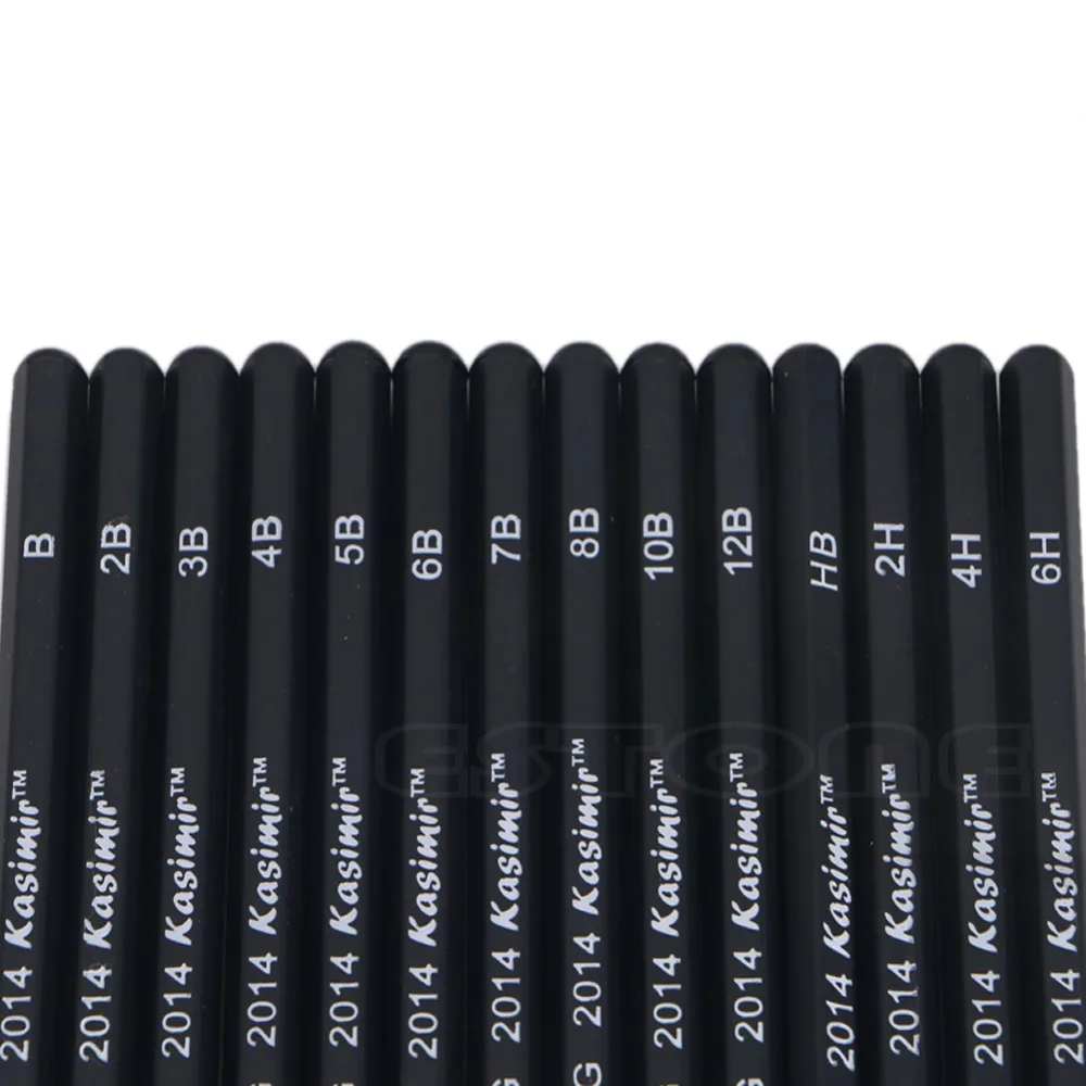 14Pcs Sketch Art Drawing Graphite Pencil 12B 10B 8B 7B 6B 5B 4B 3B 2B 1B 2H HB | Канцтовары для офиса и дома