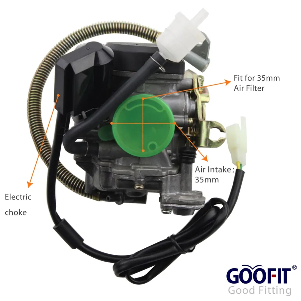 GOOFIT PD18J карбюратор 18 мм carb с ускорителем насос для GY6 50cc Мопед ATV Go Kart N090 016|pd18j