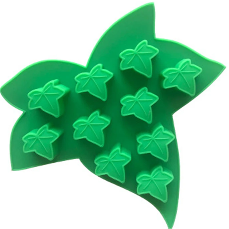

10 Holes Leaves Baking Mold Cake Chocolate Candy Soap Silicone Mould H952