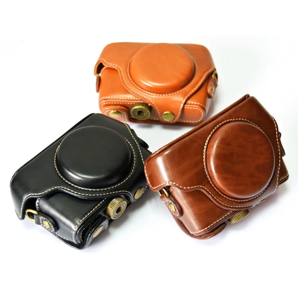 Высококачественный чехол для камеры из искусственной кожи PU для Sony RX100 RX100II RX100III M2 M3 II III IV V с ремешком, 3 цвета.
