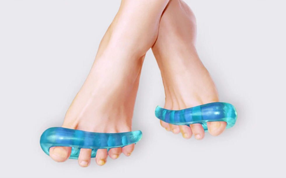 

Hot 200pairs/lot Orthotic insole Toes Straightener Separator Hallux Valgus Foot Holder Blue