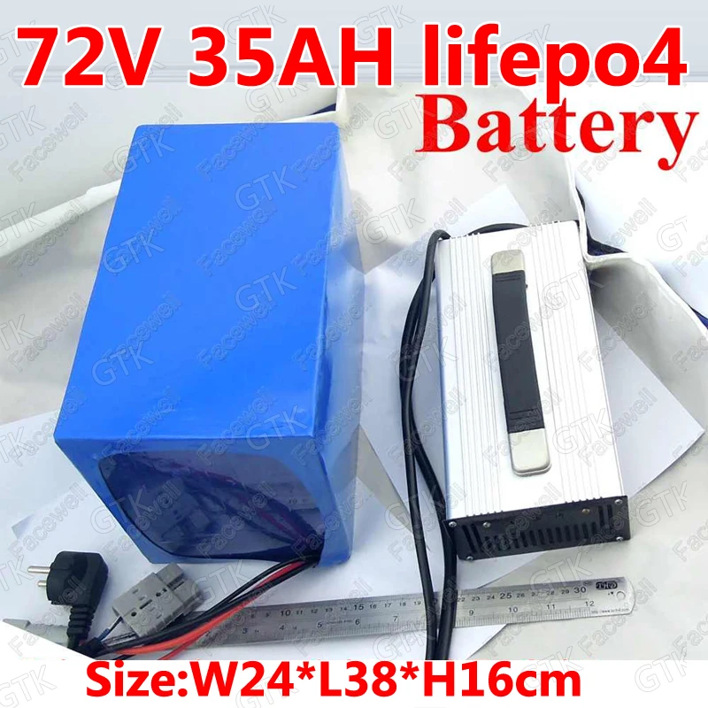 GTK индивидуальные 72v 35ah lifepo4 батарея с BMS для 3500w велосипед Скутер трицикл мотоцикл
