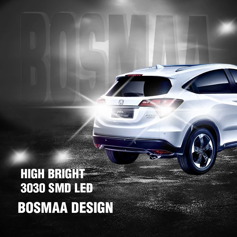 

Pair Bosmaa 3157 LED Bulbs P27/5W P27/7W T25 w/ 3030 chips 9SMD 12V Car DRL Turn Signal Back-up Parking Brake Reverse Light