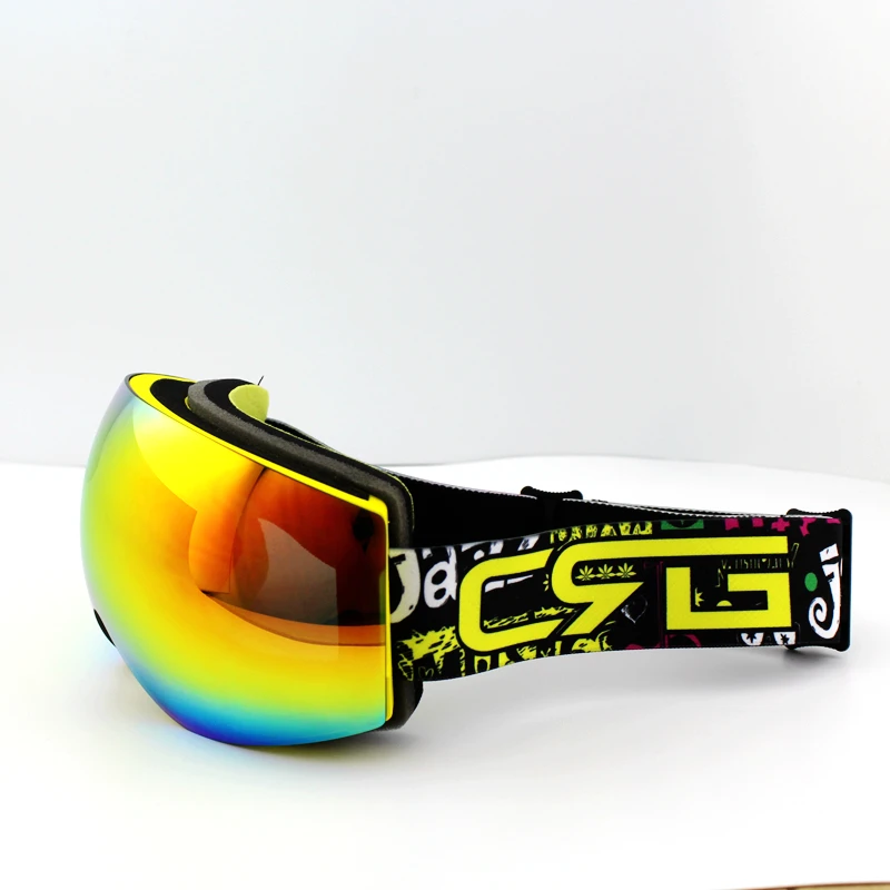 Брендовые профессиональные лыжные очки с двухслойными линзами незапотевающие