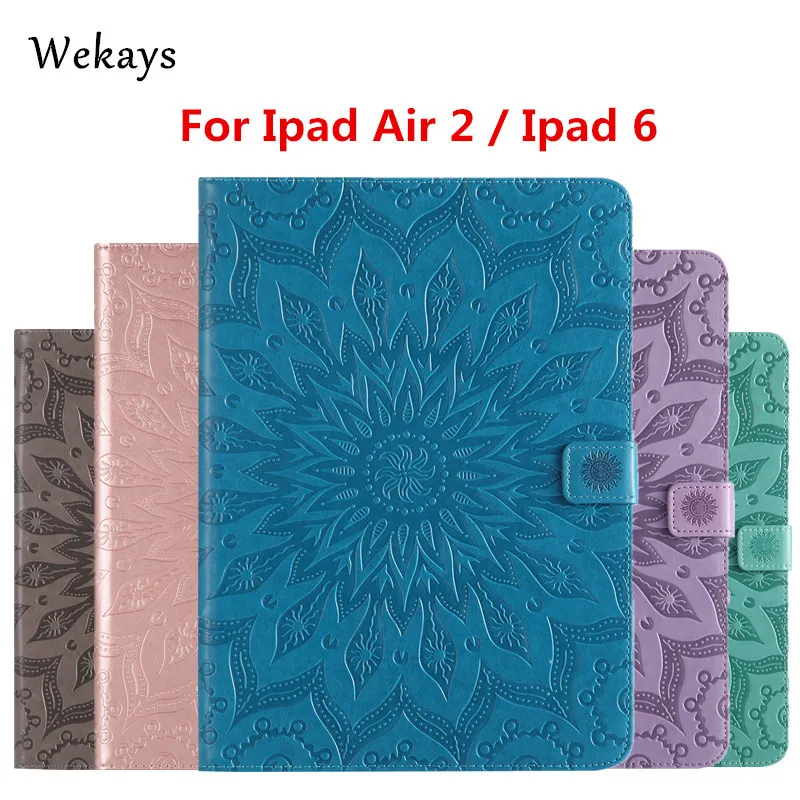Умный кожаный чехол Wekays для Apple IPad Air 2 6 с подсолнухами Чехол 9 7 дюйма планшета|tablet