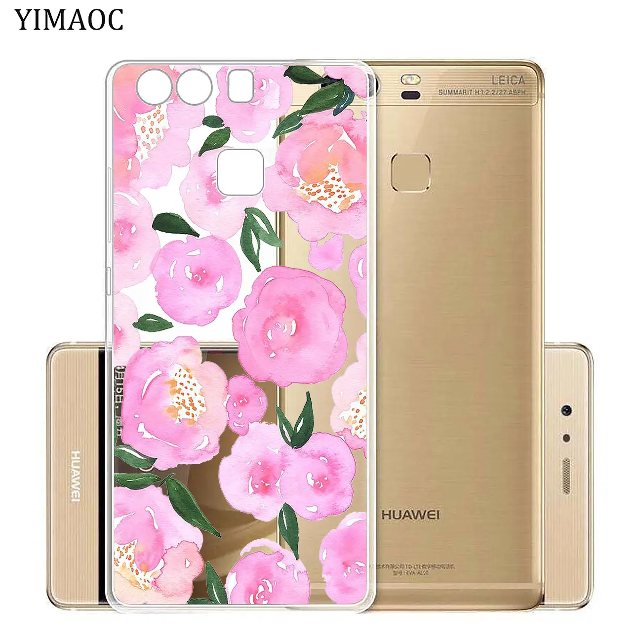 Мягкий силиконовый чехол для телефона YIMAOC с розовым пионом и подсолнухами Huawei P30