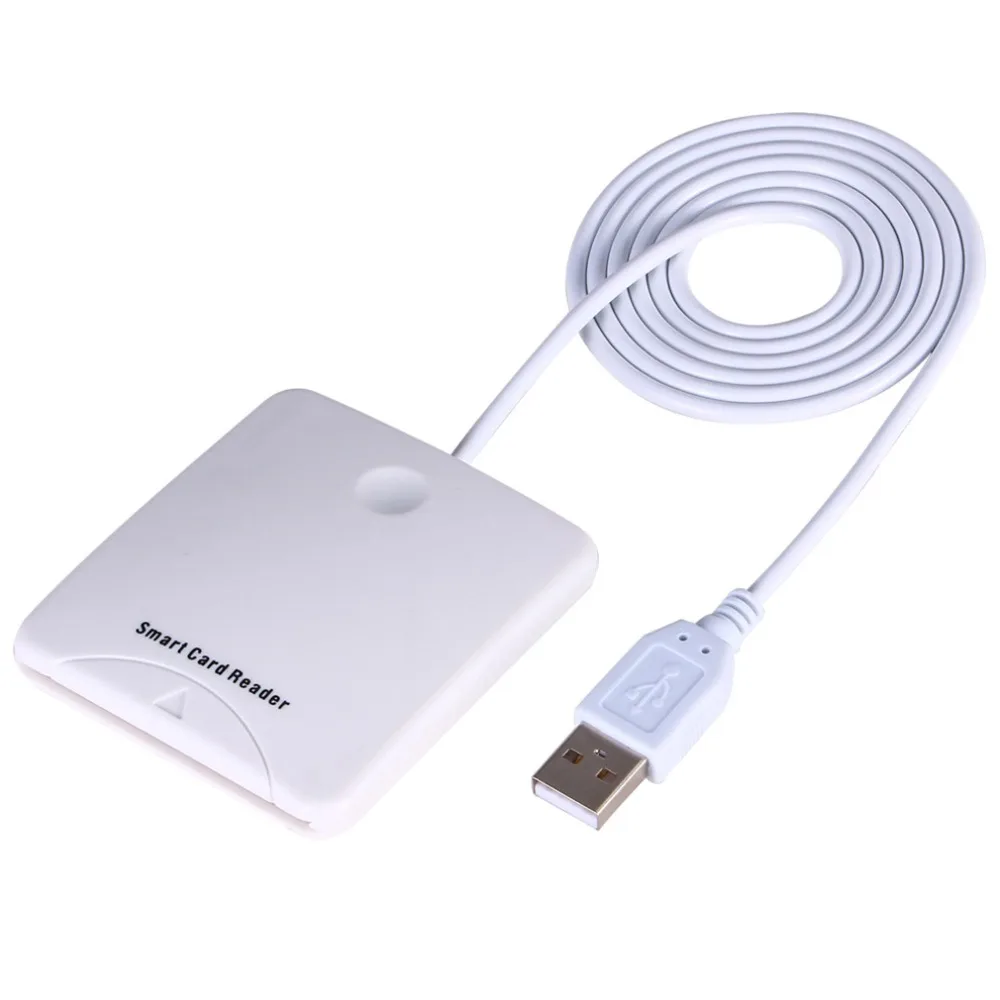 Белый ABS USB контакт смарт чип карты IC карт ридер с sim-слотом для Windows Me/для 2000/XP/или для MAC OS 8,6, 9.X Прямая поставка