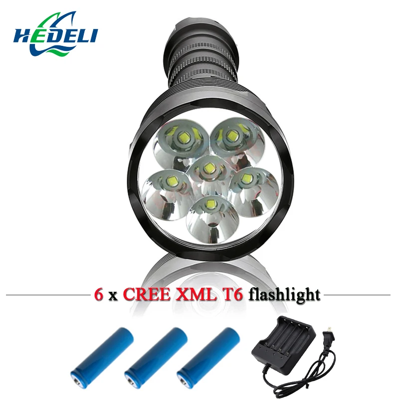 6led высокое Мощность фонарь большой дальности охотничий XML T6 самообороны