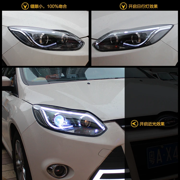 АКД стайлинга автомобилей фар сборки для Ford светодиодная фара для Focus 2012- фокус 3 DRL H7 D2H HID вариант Ангел глаз Bi Xenon луч