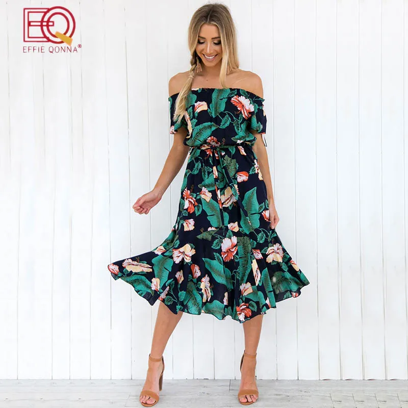 Сексуальная спинки Цветочный принт летнее платье 2018 богемный Сарафан Vestidos пояса