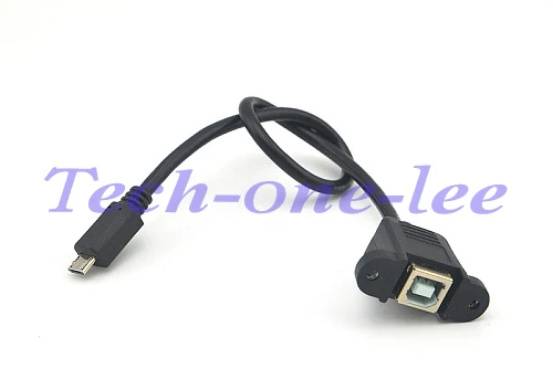 Удлинительный кабель USB Type-B гнездо-Micro 5Pin штекер USB-b F крепление на панель разъем
