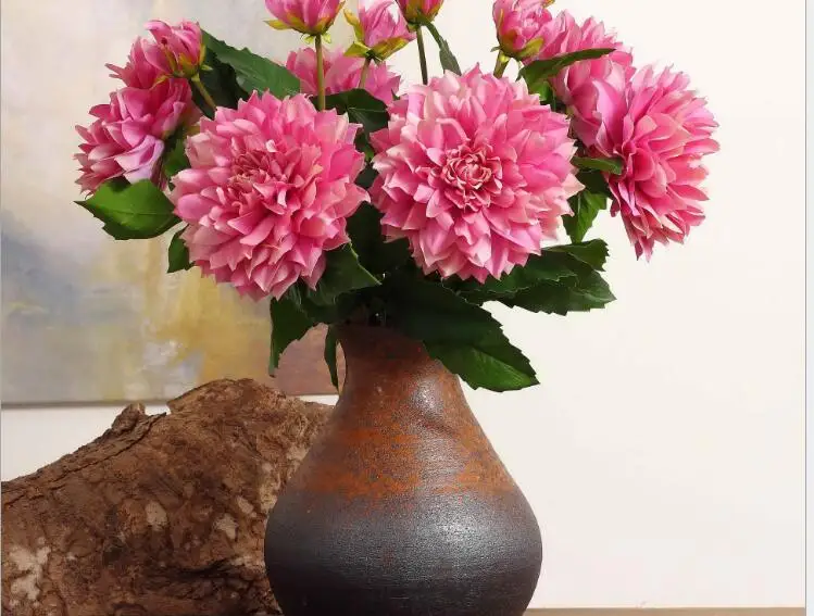6 шт. Высший сорт декоративные цветы Моделирование Dahlia искусственные оптом