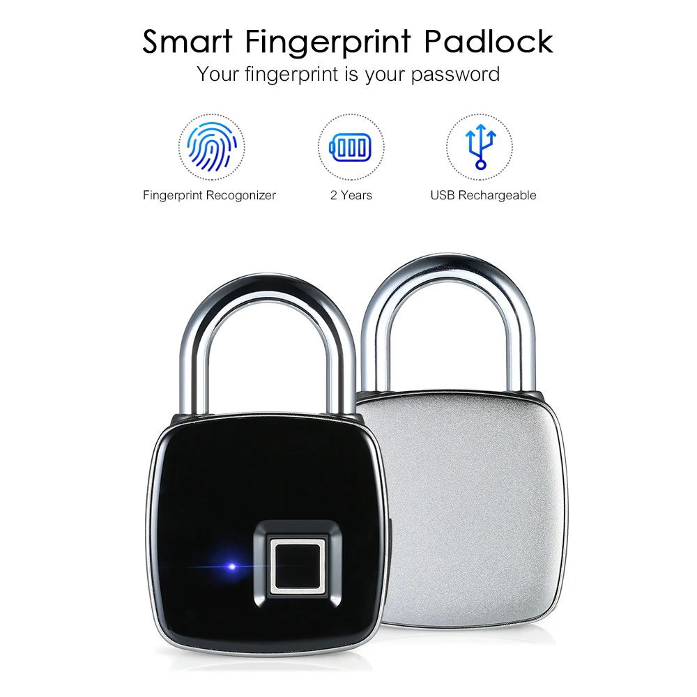 Умный замок без ключа с отпечатком пальца USB перезаряжаемый доступ IP65