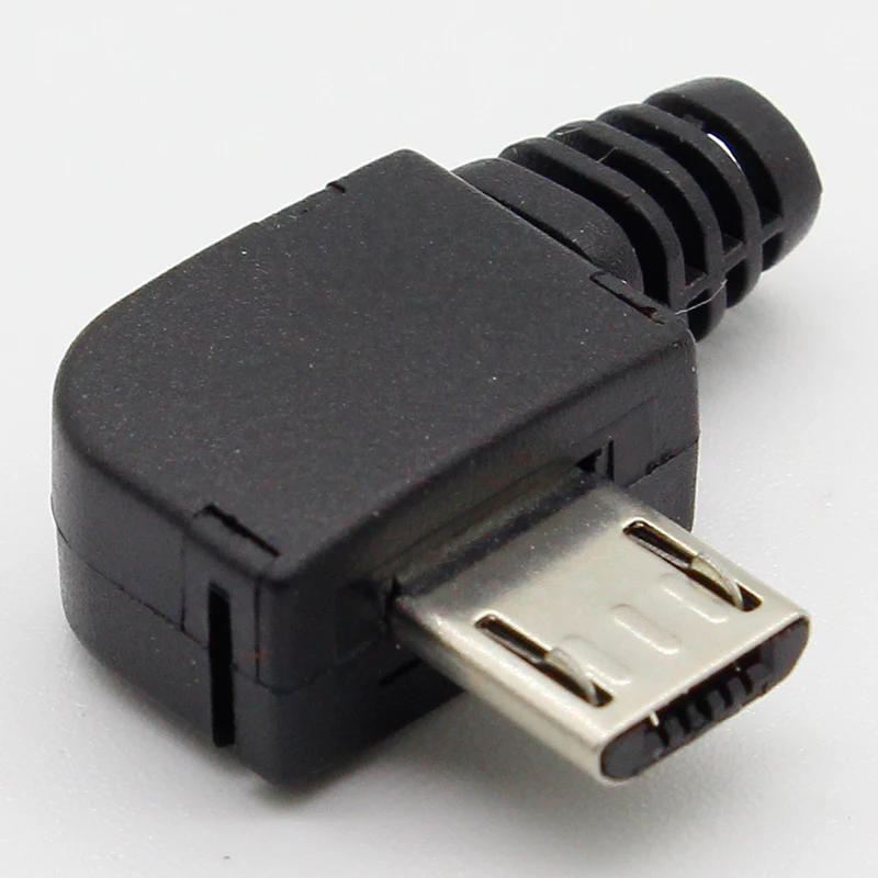 10 компл./лот Micro 5P USB штекер Тип припоя хвост шт. Штепсель для зарядки 90 градусов