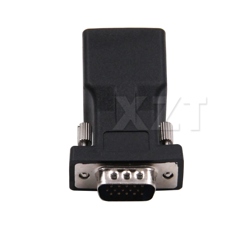 Высококачественный удлинитель VGA штырь-гнездо к сетевому кабелю LAN RJ45 CAT5 CAT6