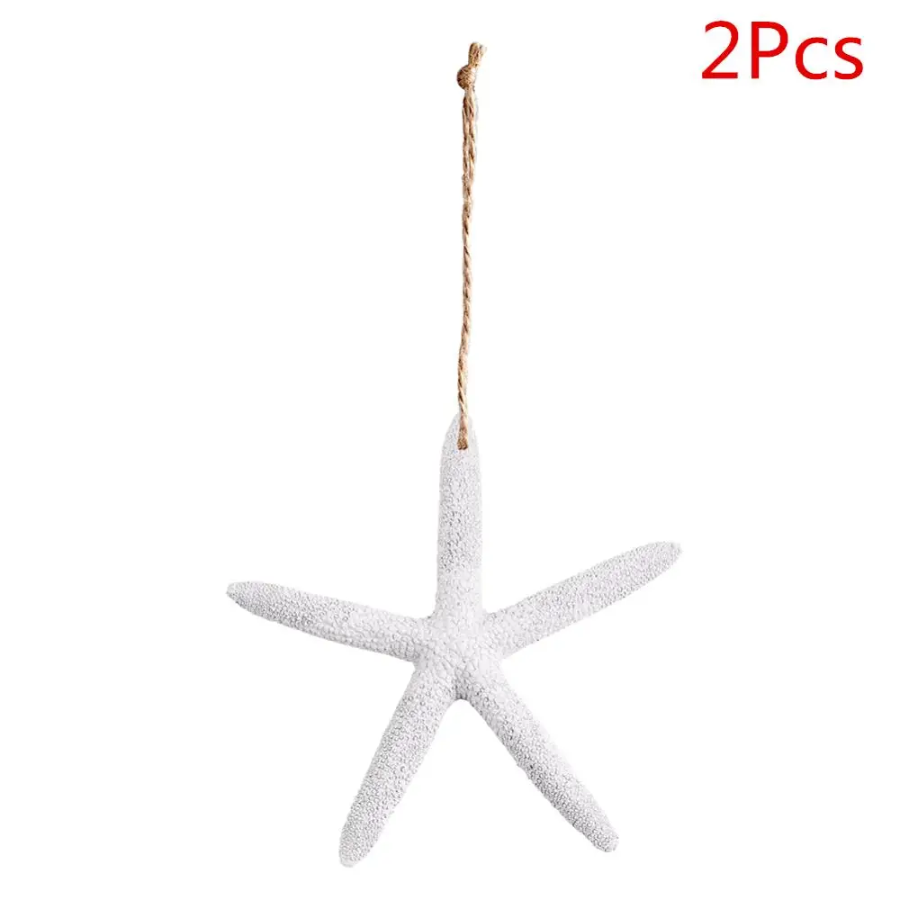 Белый OurWarm 2Pcs Wedding Gifts for Guests 10cm Artificial Resin Starfish Sea Star DIY Home Ornaments Beach Theme Wedding Souvenirs - Цвет: Белый