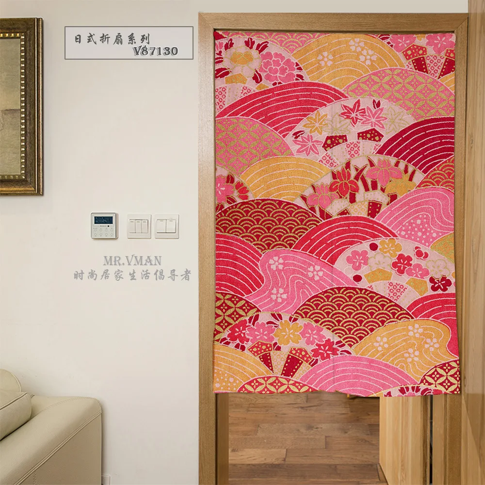 Красивые шторы в японском стиле складные дверные занавески с узором цифровая