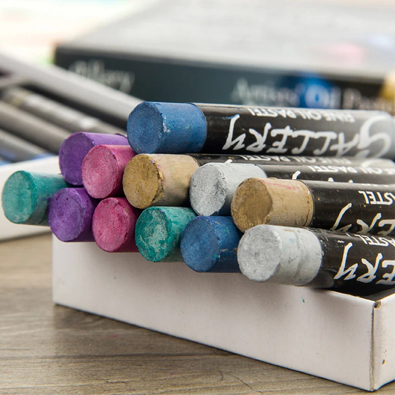 12/24 металлические цвета, масляная пастель для художника, студента, мягкий карандаш, граффити, рисунок, ручка для рисования, школьные канцелярские товары, товары для рукоделия, подарок