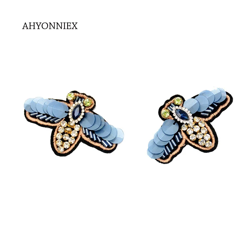 AHYONNIEX промоакция 1 шт. Синие Блестки бусины пчела аппликация Пришивание бабочки