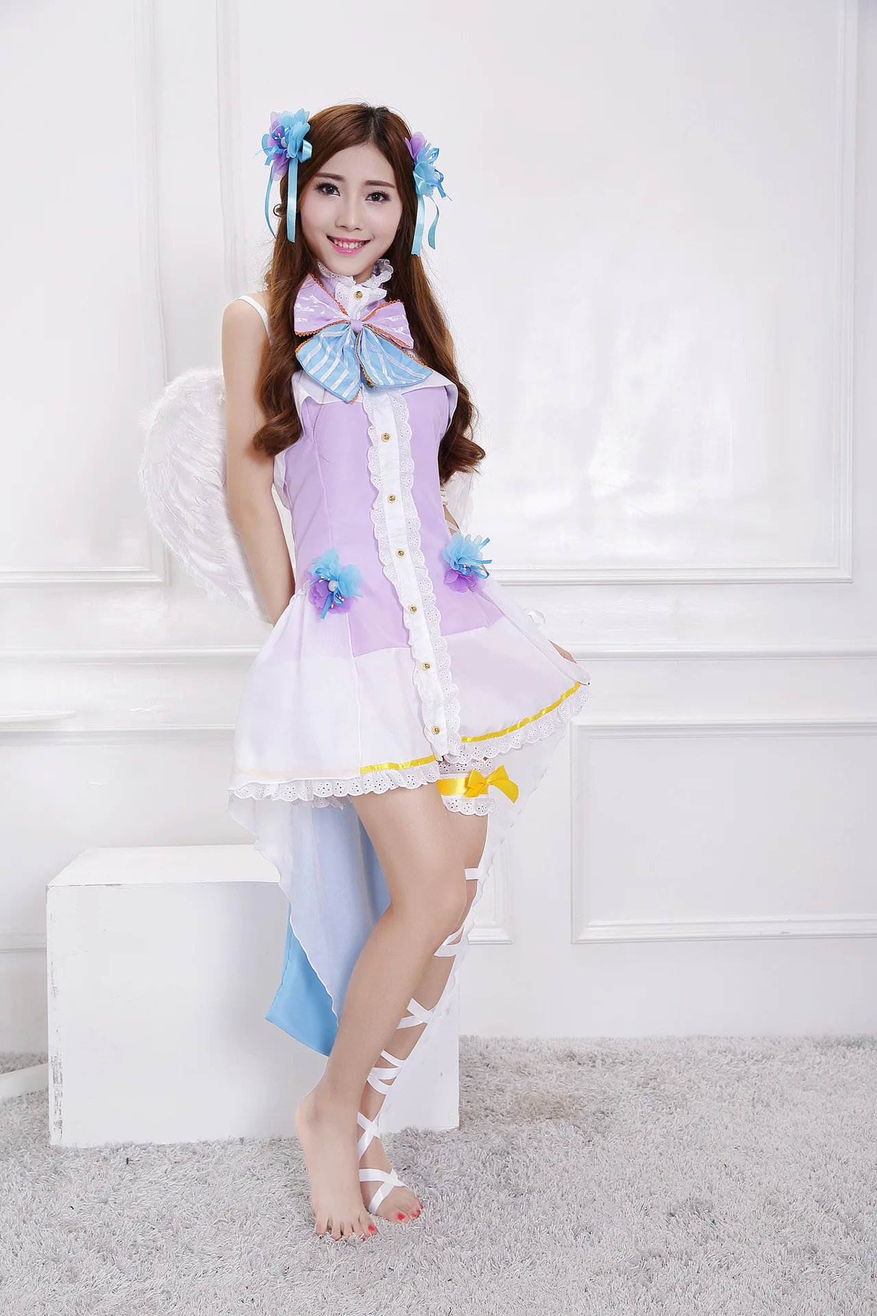 Lovelive White Valentine ERI Cos Женская одежда для косплея ангелов карнавальный костюм с