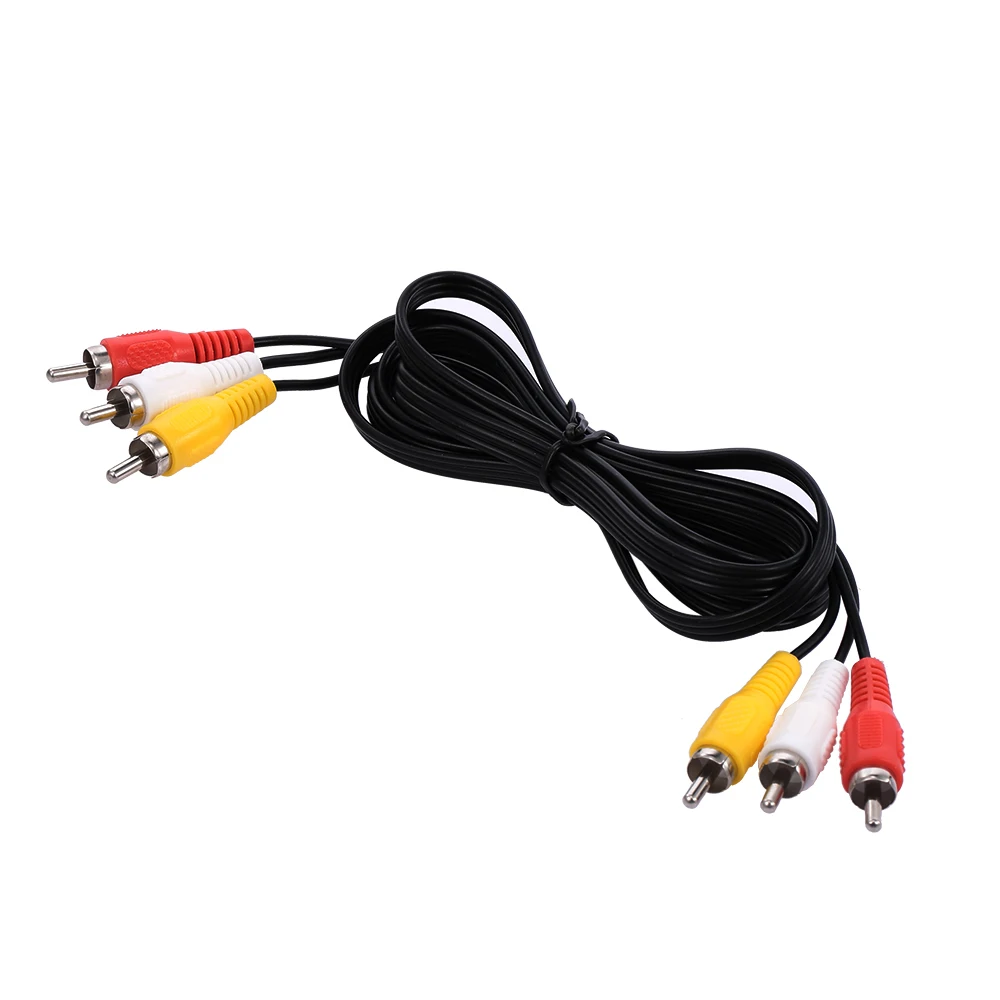 Кабель 3 RCA композитный AV в Аудио Видео Мужчина к мужчине 1 м позолоченный кабель