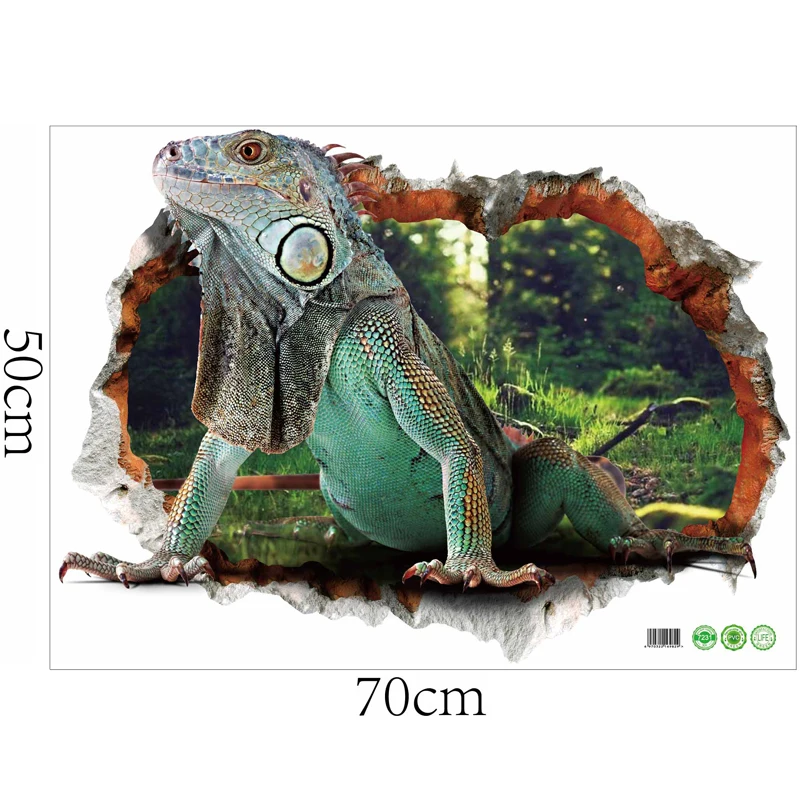 [Fundecoration] 3D наклейки на стену с изображением ящерицы фальшивого окна животных для