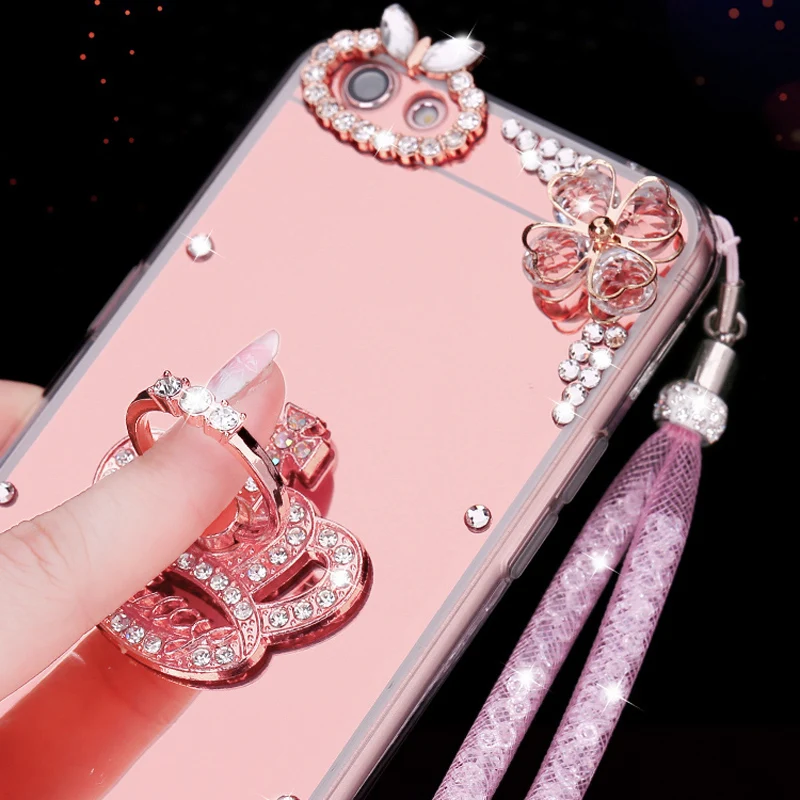 Handmade Crown Diamond Rhinestone Mirror Soft TPU cover Case For Xiaomi A1/5X/Max 2/Mix 2 redmi 4x/5 plus/redmi Note 3 4X 5A/ |