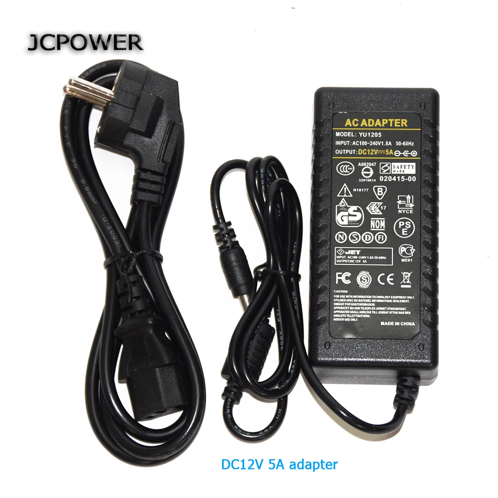 

Трансформатор светодиодного освещения DC12V 5A 60 Вт источник питания Adatper для светодиодных лент светодиодный модуль, бесплатная доставка