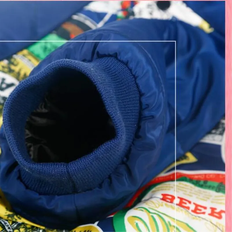 Новинка, одежда для домашних животных, собак, теплые хлопчатобумажные повседневные брюки с оборками Стиль куртка осень-зима в четырех ногах для больших собак
