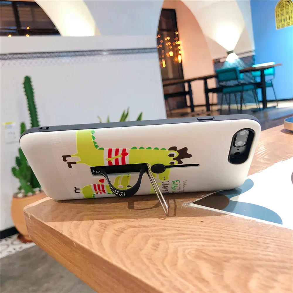 Милый динозавр рисунком любителей чехол для iPhone X XS MAX скрыть кольцо