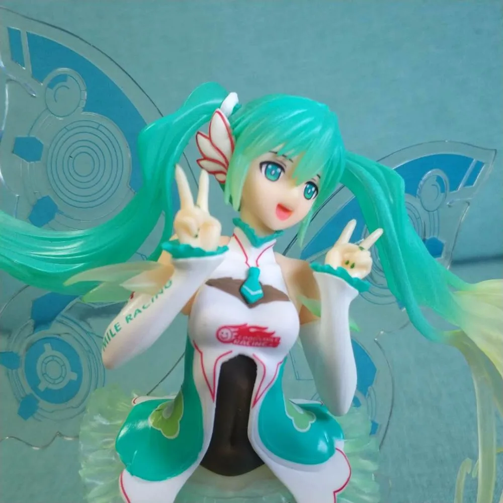 Anime Hatsune Miku Action Figure Racing Model Dolls Decoration Pvc Collection Butterfly Figurine Toys for Gifts 23cm | Игрушки и хобби