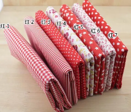 Tilda Red stripe Handmade 100% Cotton Fabric for DIY Craft Sewing Walletbag Tissue Scrapbooking Quilting 50*50cm 7 pcs | Дом и сад