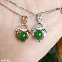 kjjeaxcmy boutique jewels s925 pure silver inlay natural jasper female pendant necklace jewelry gemstone plant leaf goddess