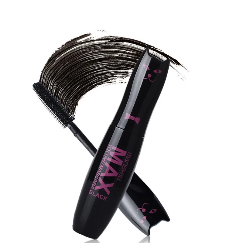 Cute Cat Max Volume Waterproof Natural Black Mascara Cosmetic Length Extension Curling Thick Eyelash |