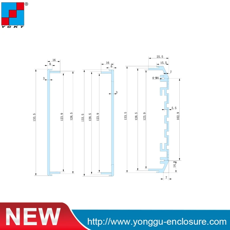 19 inch 3U aluminum instrument amplifier chassis 3U aluminum enclosure amp case DIY box 229*132*250mm images - 6