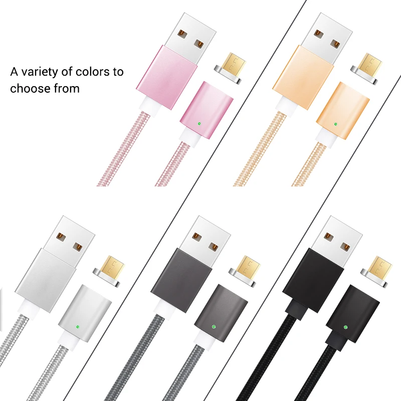 Нейлоновый Плетеный Магнитный зарядный Micro USB кабель для iPhone Samsung Xiaomi Huawei Быстрая