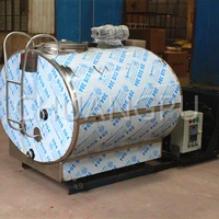 stainless steel horizontal type milk chiller tank 1000l milk refrigerating tank