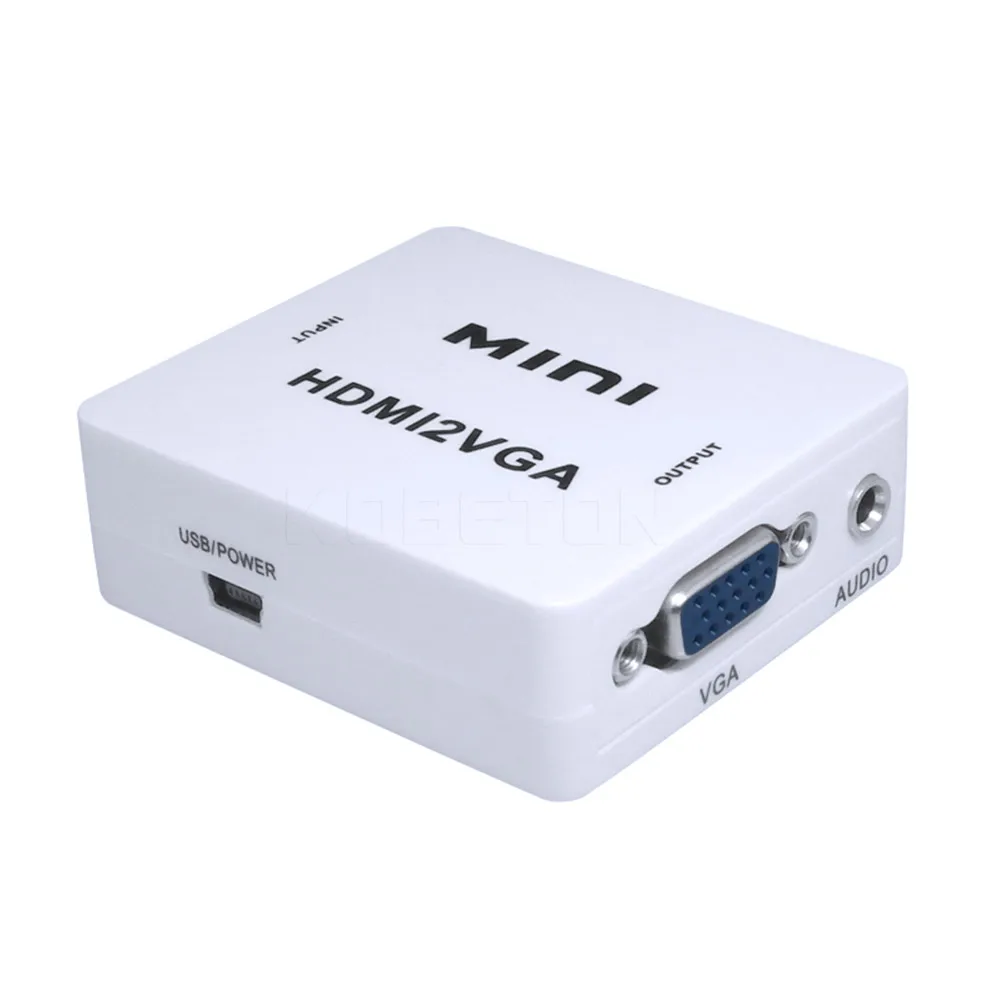 Адаптер Kebidu HDMI совместимый с VGA преобразователь кабеля аудио преобразователем