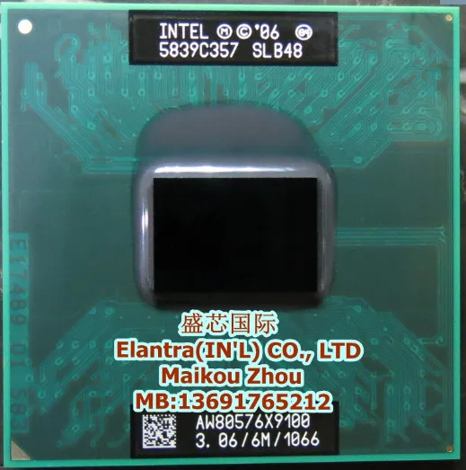 Процессор для ноутбука оригинальный процессор Intel X9100 x9100 SLB48 X 9100 3 06G/6M/1066 PM45 в