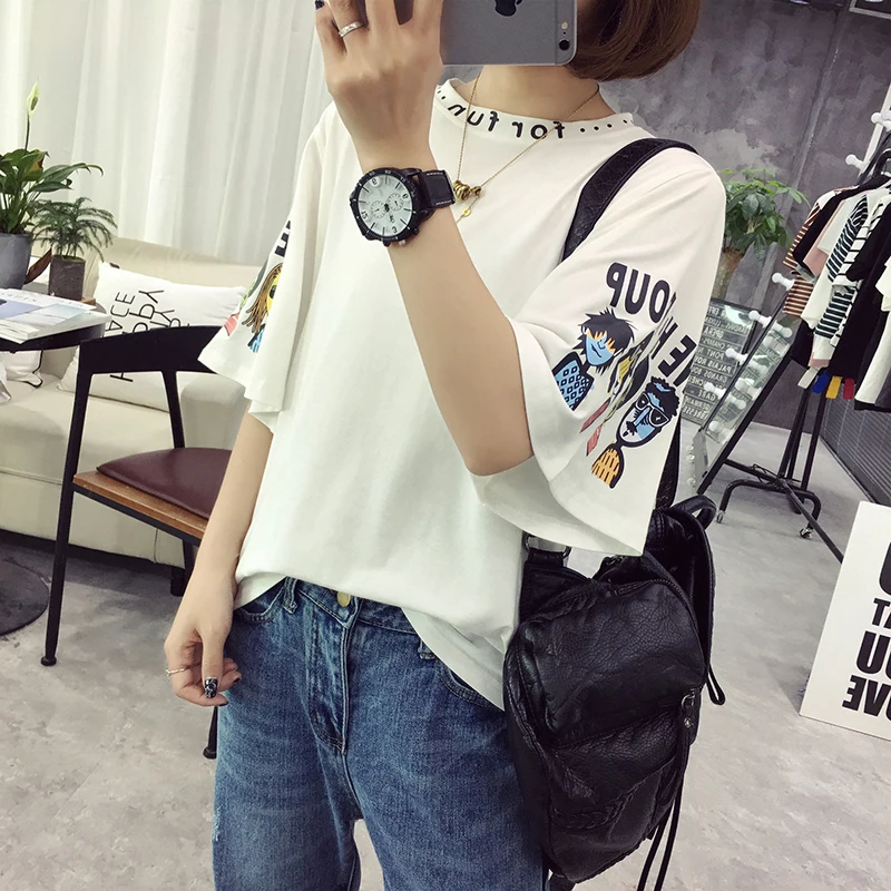 2017 NEW Kpop new idol monsta x member korean name printing short sleeve t shirt women summer kpop t-shirt | Женская одежда