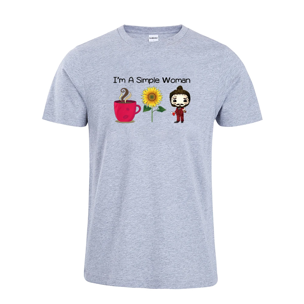 I'm a simple woman I love coffee sunflower and you summer T-shirt ladies full cotton tshirt | Женская одежда