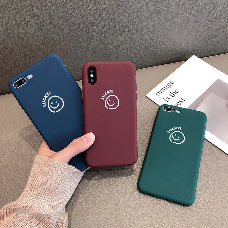 Простой Смайл Телефон чехол для iPhone 6 6s 7 8 Plus Модный пар XS Max XR X Милая силиконовая