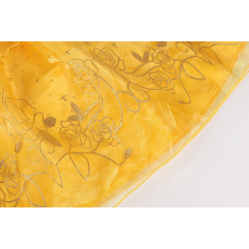 

Kids Girls Belle Princess Dress up Costume Cosplay Beauty and the Beast Ball Gown Flowers Child Halloween Party Fancy Dress Girl