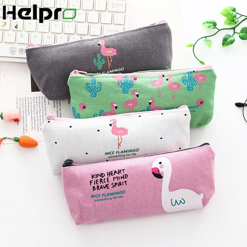 Helpro Kawaii Фламинго пеналы школьный офисный карандаш сумки канцелярские