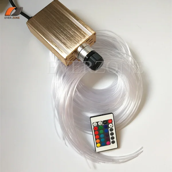 60pcs 3*0.75mm 2m Sensory Sparkle Optic Fiber Light Kit with 16W LED Light Source IR Remote Controller