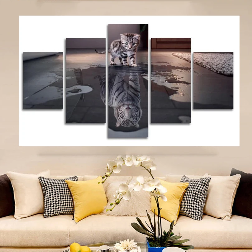 

Cat & tiger Diy 5D Square Diamond Painting Cross Stitch Animal Diamond Mosaic Pictures Diamond Embroidery wall decor art